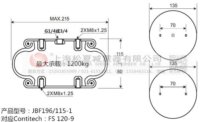 JBF196/115-1橡膠<a href='http://sunshineage.com/' target='_blank'><u>空氣彈簧</u></a>
