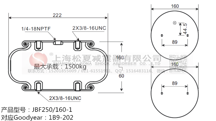 JBF250/160-1橡膠<a href='http://sunshineage.com/' target='_blank'><u>空氣彈簧</u></a>