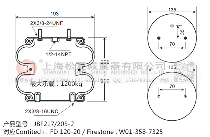JBF217/205-2橡膠<a href='http://sunshineage.com/' target='_blank'><u>空氣彈簧</u></a>