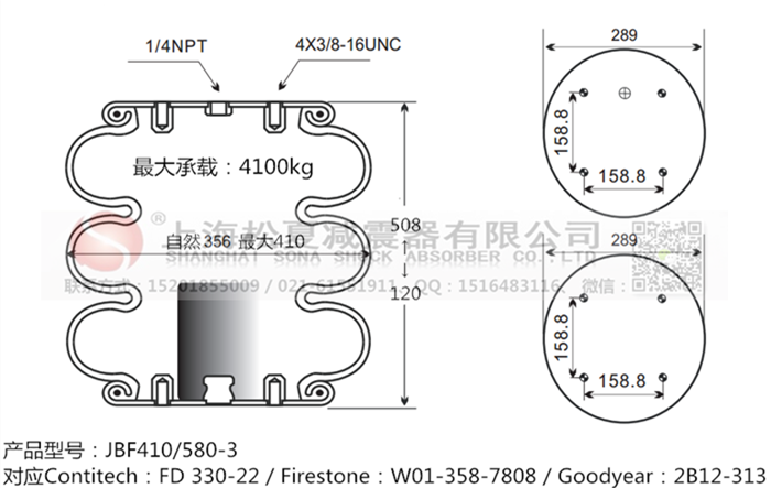 JBF410/580-3橡膠<a href='http://sunshineage.com/' target='_blank'><u>空氣彈簧</u></a>